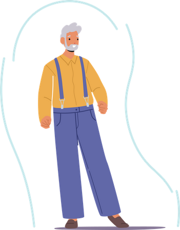 Homme âgé avec une forte immunité  Illustration