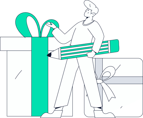 Un homme fait des achats en ligne avec un bon d'achat  Illustration