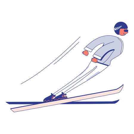 Homme skiant  Illustration