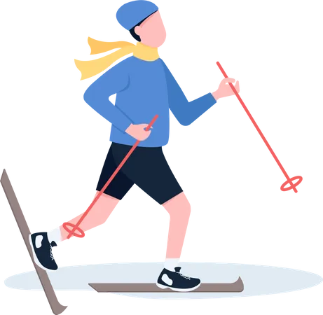 Skieur masculin  Illustration