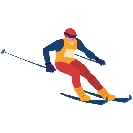 Skieur masculin  Illustration