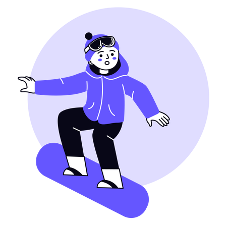 Homme, snowboard  Illustration