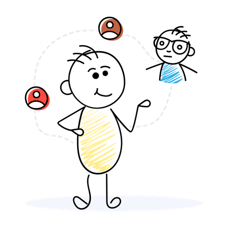 Homme socialisant avec ses collègues  Illustration