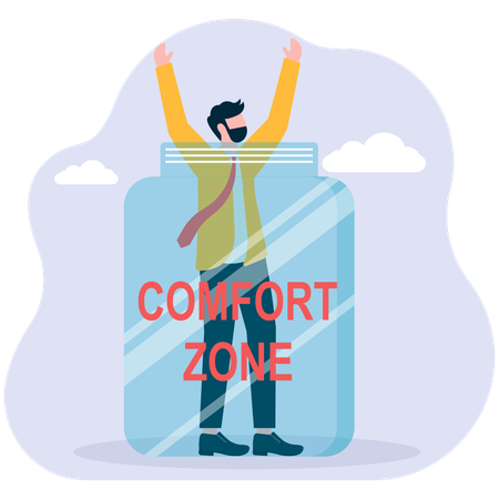 Bouteille "Homme sors de ta zone de confort"  Illustration