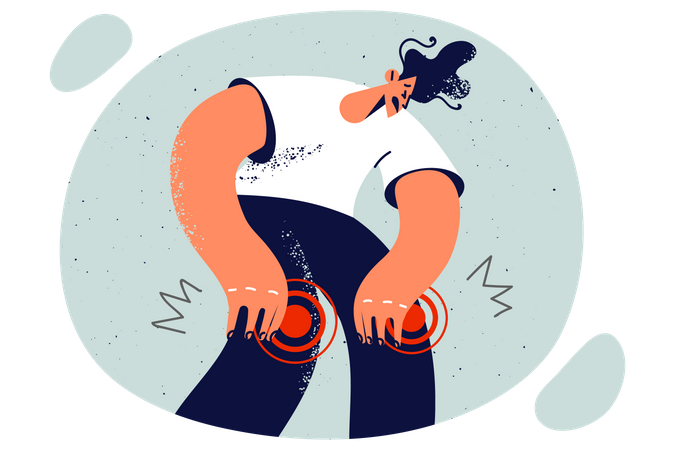Homme souffrant de douleurs au genou  Illustration