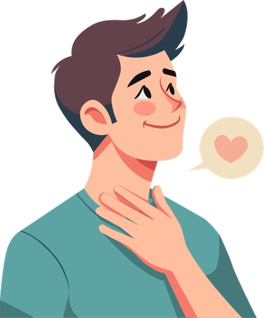 Homme souriant avec un geste chaleureux  Illustration