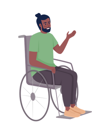 Homme souriant en fauteuil roulant  Illustration