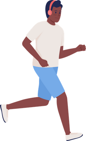 Homme athlétique portant des écouteurs  Illustration