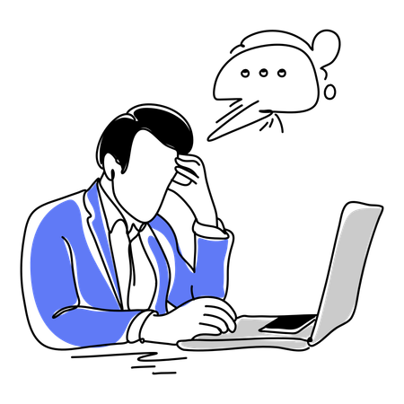 Homme stressé au travail  Illustration