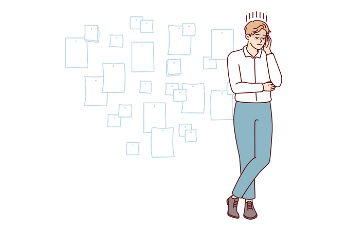 Homme stressé  Illustration