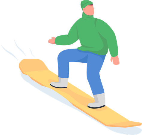 Homme monter sur snowboard  Illustration