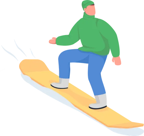 Homme monter sur snowboard  Illustration