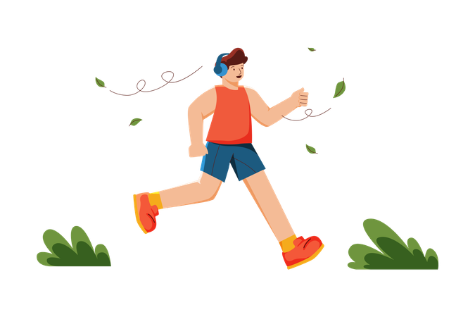 Homme en jogging matinal  Illustration