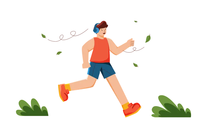 Homme en jogging matinal  Illustration