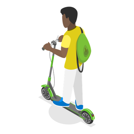 Homme faisant du vélo électrique  Illustration