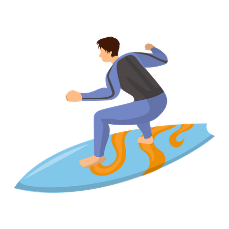 Homme surfant  Illustration