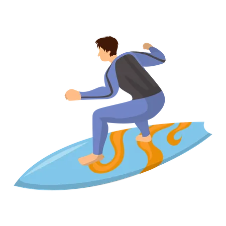 Homme surfant  Illustration