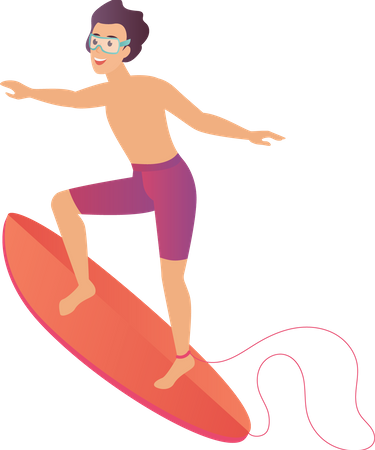 Homme surfant  Illustration