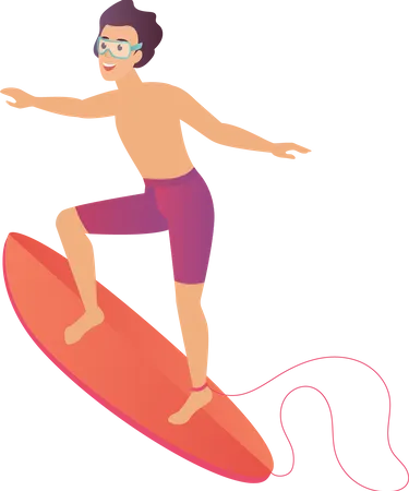 Homme surfant  Illustration