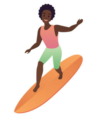 Homme surfant  Illustration