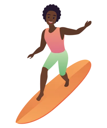 Homme surfant  Illustration