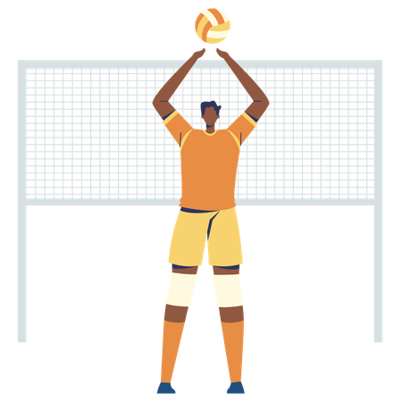 Homme tenant un volley-ball  Illustration