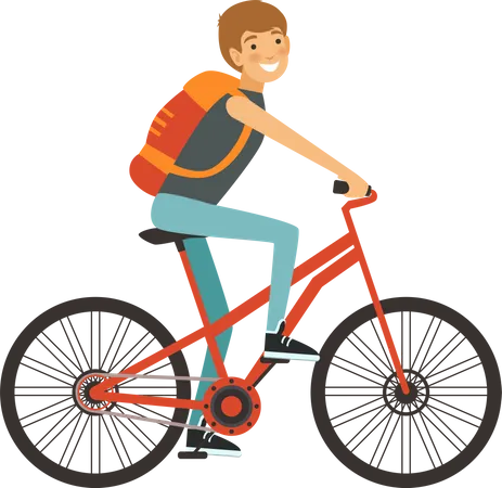 Vélo touristique masculin  Illustration