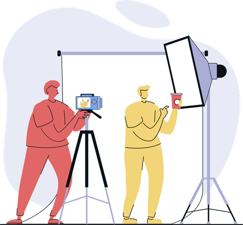 Homme tournant un film  Illustration