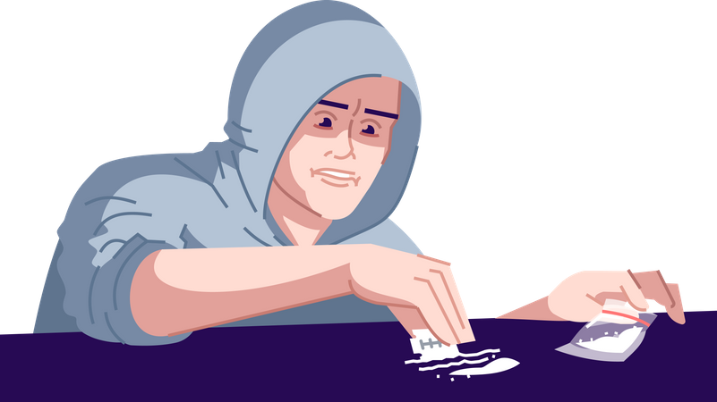 Homme toxicomane  Illustration