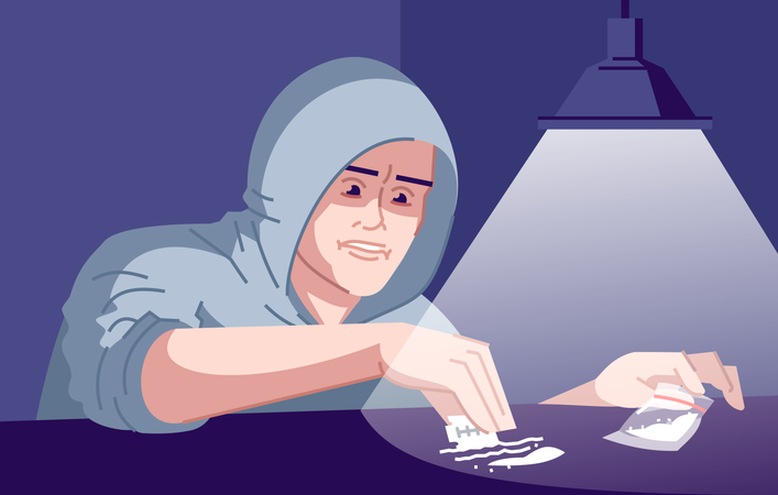 Homme toxicomane  Illustration