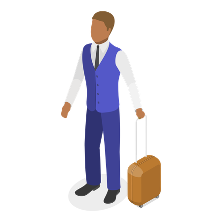 Un homme travaillant comme employé de l'aéroport  Illustration