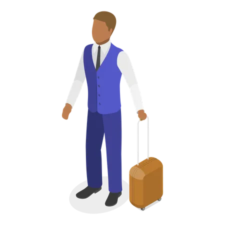 Un homme travaillant comme employé de l'aéroport  Illustration