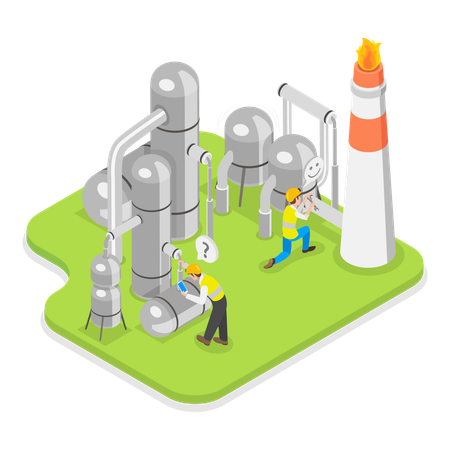 Homme travaillant dans l'industrie chimique  Illustration