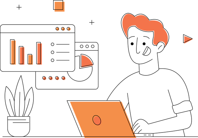 Homme travaillant multitâche  Illustration