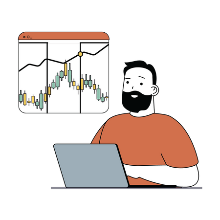 Homme travaillant sur l'analyse cryptographique  Illustration