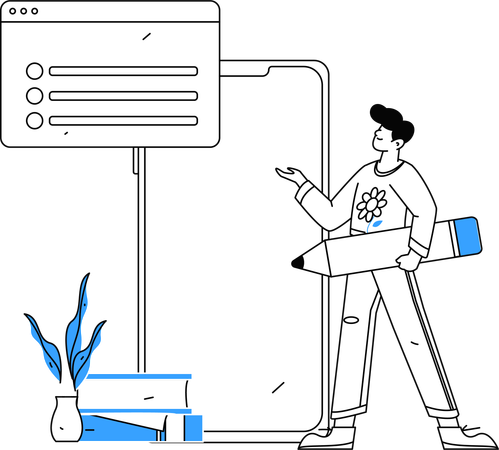 Homme travaillant sur la gestion des tâches  Illustration