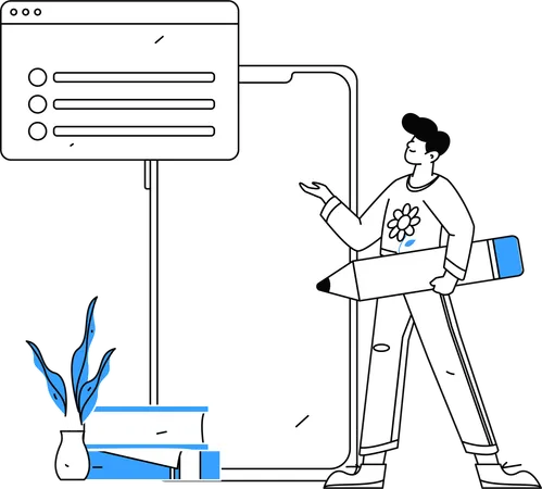 Homme travaillant sur la gestion des tâches  Illustration