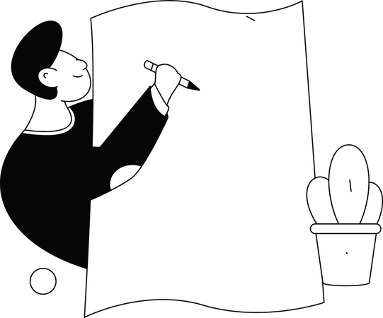 Homme travaillant sur un ordinateur portable  Illustration
