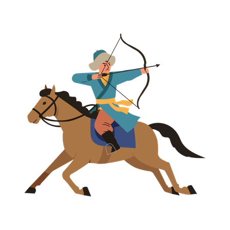 Homme tribal à cheval  Illustration