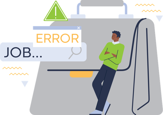 Homme trouvant un emploi en ligne  Illustration