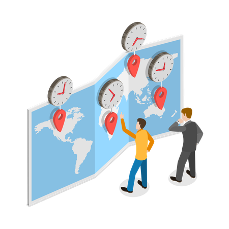 L'homme trouve Global Logistics  Illustration