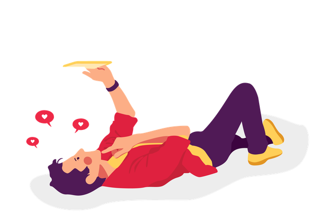 Homme utilisant le téléphone  Illustration