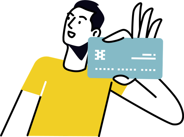 Homme utilisant un mode de paiement par carte  Illustration