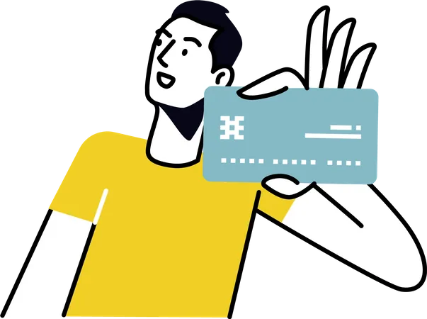 Homme utilisant un mode de paiement par carte  Illustration