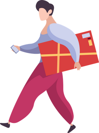 Homme utilisant une carte-cadeau  Illustration