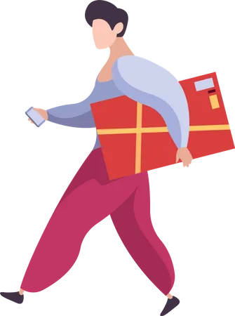 Homme utilisant une carte-cadeau  Illustration