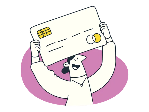 Homme utilisant une carte de crédit pour le paiement  Illustration