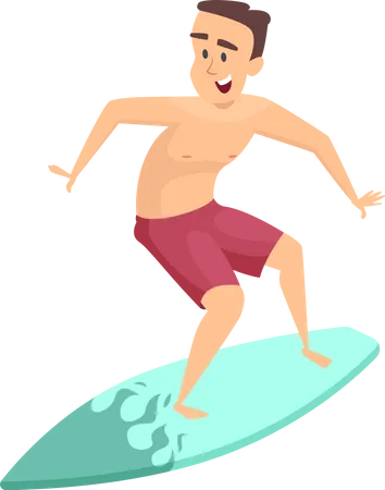 Homme qui va surfer  Illustration