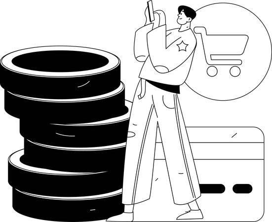 Homme vérifiant la cote de crédit  Illustration