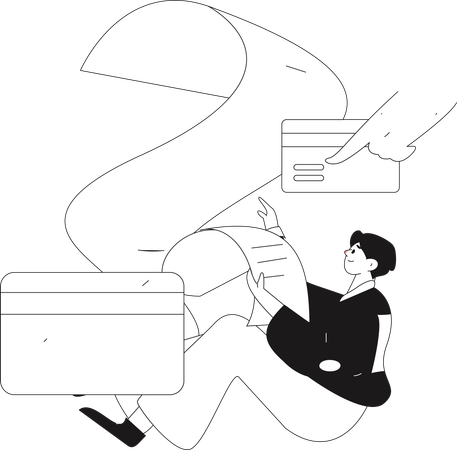 Homme vérifiant le scrod de crédit  Illustration